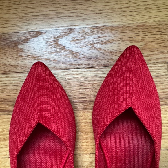 Rothy's Womens 8.5 Red The Point Knit Flat Balletcore Comfort Sustainable Preppy - Picture 12 of 15